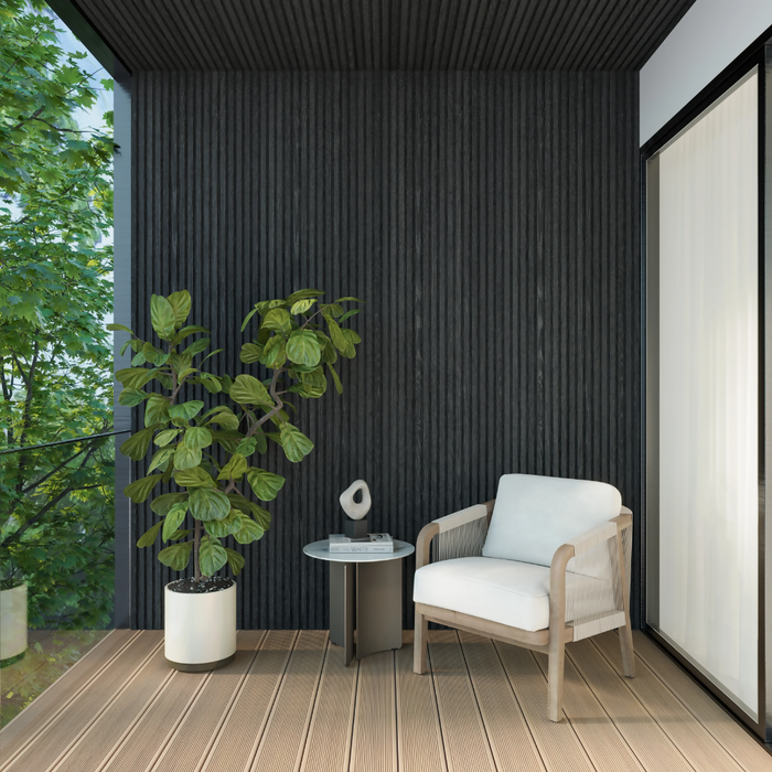 Slat Exterior WPC Panelling - Black Oak