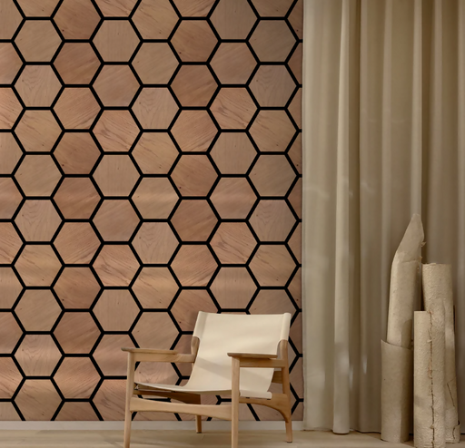 Hex Panelling black walnut.