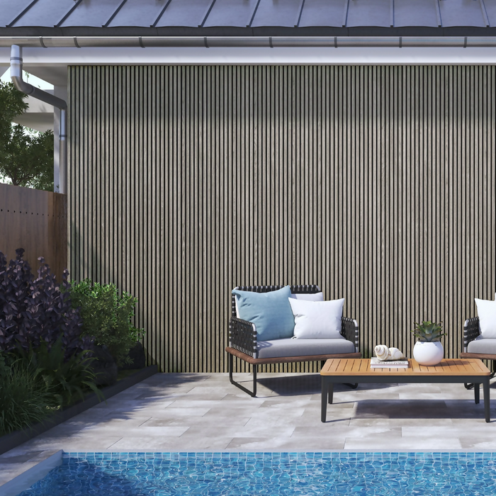 Slat Exterior WPC Panelling - Silver